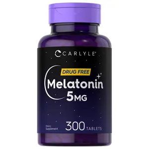 Carlyle Melatonin 5mg | 300 Tablets | Drug Free Supplement | Vegetarian, Non-GMO, Gluten Free