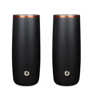 Stainless Steel Highball Cocktail Glass Set, Set of 2 - Black