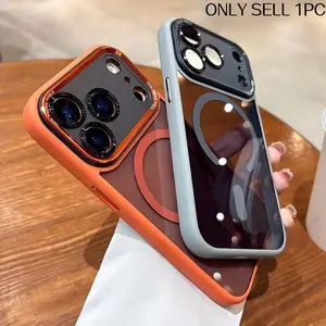 Luxury Magnetic Metal Bumper Protection Case for iPhone 17 16 15 14 13 12 11 Pro Max Plus 17 Air Wireless Charge Hard Cover, Phone Bumper Protection, iPhone Drop Protection, Compatible Case, Magnetic iPhone Cover, Sleek Magnetic Design, Casing