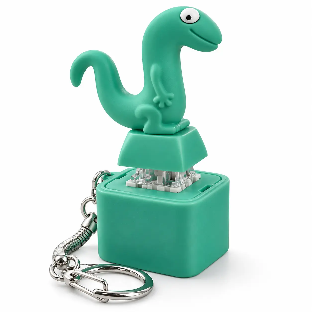 Lizard Keychain Sound, Rechargeable Lizard Button with Colorful Lights and Sound, Perfect for Stress Relief and Office Pranks. Portable and Fun for Everyday use, 1-Pack