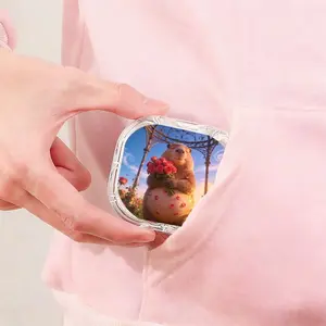 Rose Garden Capybara Printed Braces Box, Sealed Portable Orthodontic Retainer Storage Case, Dust-Proof Drop-Resistant Invisible Braces Box