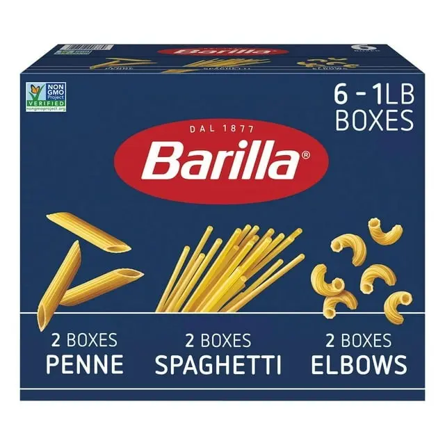 Barilla Pasta Variety Pack, Premium Italian Pasta Assortment, 1 lb Boxes, 6 Pack