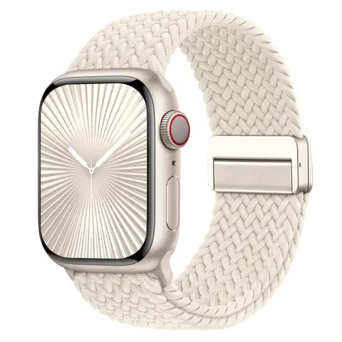 Missair Braided Stretchy Bracelet Band Compatible with Apple Watch 38/40/41/42/44/45/46/49mm (Series 1-10, SE, Ultra), with Magnetic Clasp – Soft Nylon Sport Solo Loop for Women & Men