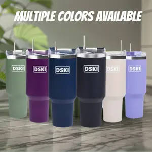 Multi-color optional 40 oz stainless steel double-layer vacuum cup: 2-in-1 coffee cup and vacuum cup design, with lid and straw, can be used as an ice coffee cup and water bottle, leak-proof stainless steel material, suitable for office and gym scenarios