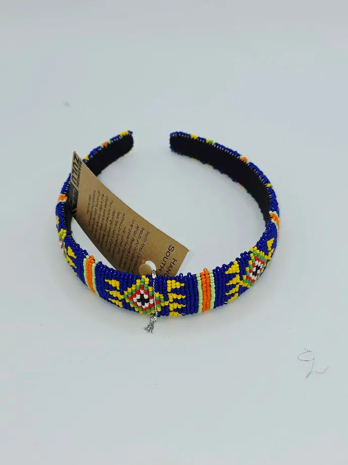 Handmade African Beaded Alice Bands - Colorful Cultural Craft Fashion Hair Accessories for Females, Female