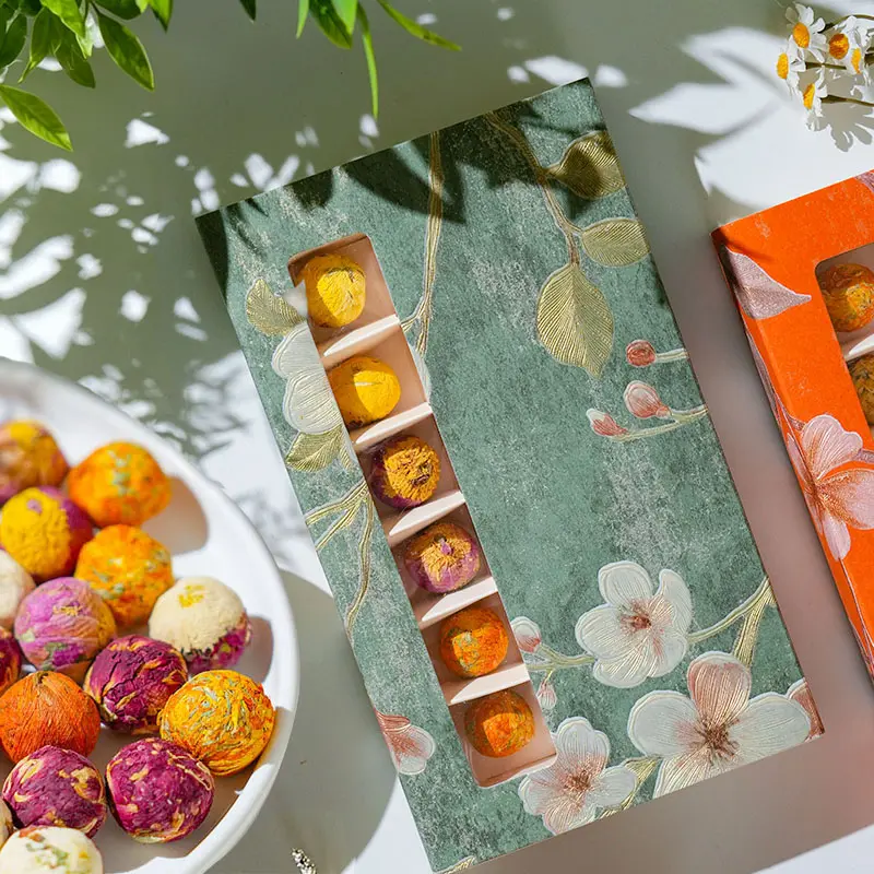 Flower Tea Balls Eco-Sourced , 18pcs 138g, Jasmine Rose camomile hibiscus lily flower Flavored Natural Tea Beverages no sugar no additive pure natural Special Tea Bundle Tea Variety Pack