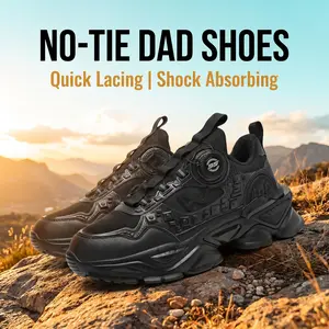 Men's Rotating Button Chunky Sneakers Breathable Mesh Non Slip Dad Shoes Cushioned Platform Athletic Walking Shoes for Gym, Workout, Casual Daily Wear