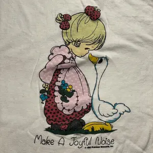 90s VTG Precious Moments Tshirt Tee Single Stitch Girl Duck Joyful Noise 1992 XL Trendding , Tshirt  ,Unisex Classic Tee , Retro Tee , Gift for her