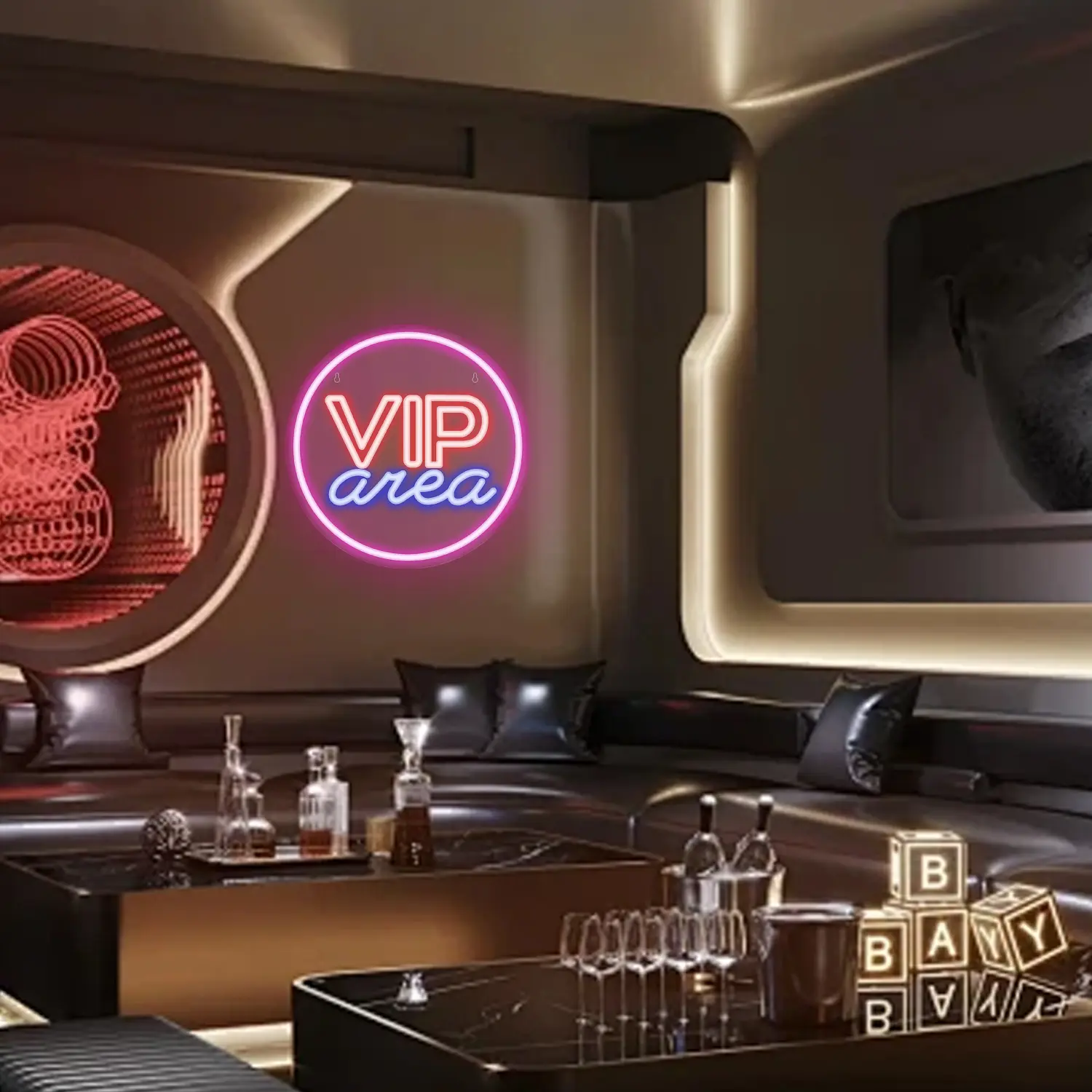 Vip Area Stylish USB-Powered Neon Light, Fashionable Luxurious Design, Unique Ambiance for Bars Parties Bedrooms, Ideal Gifts