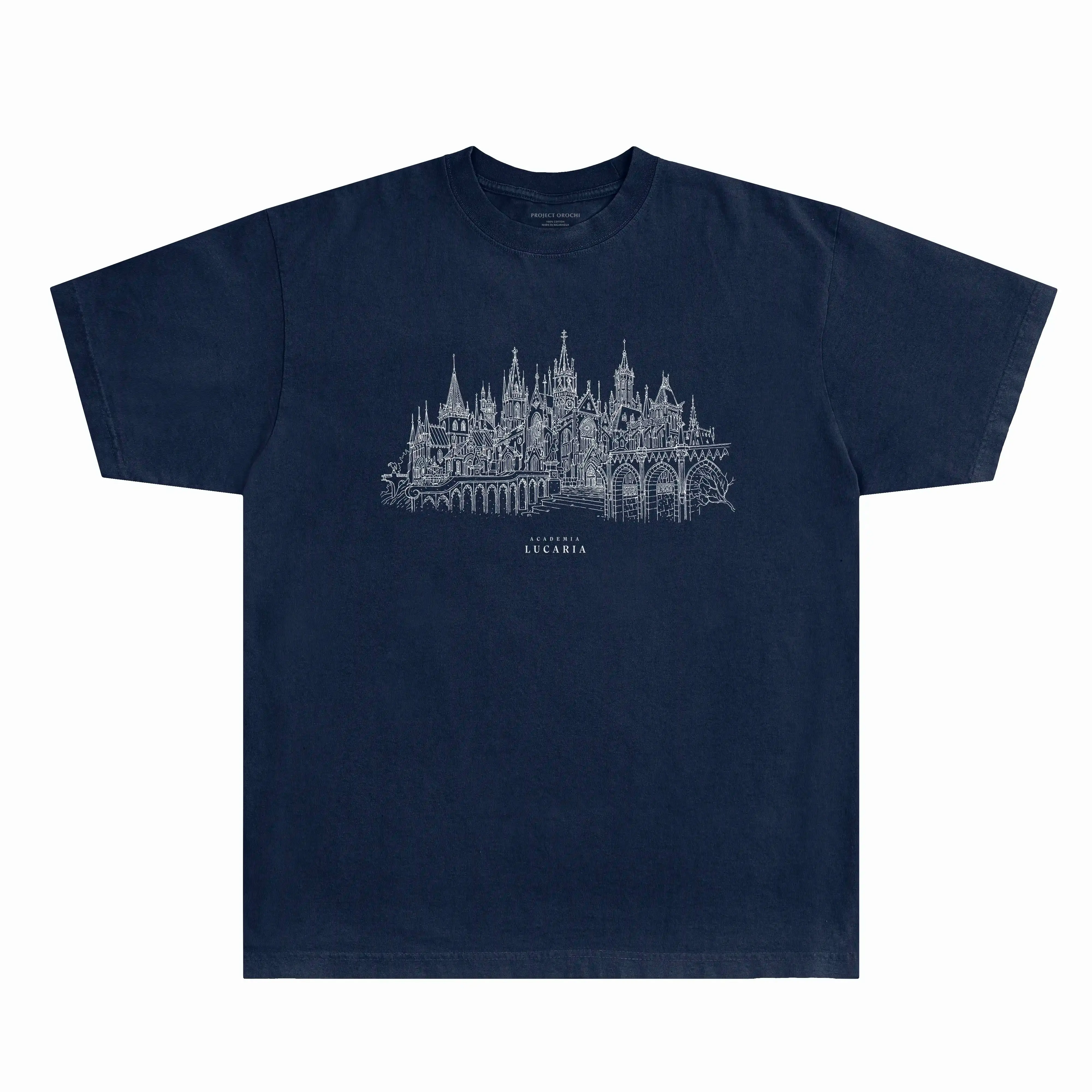 Academia Tee - Navy | Menswear Streetwear Soft Cotton Short Sleeve Soft Tee for Men Inspired by Japanese