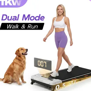 TKW Under Desk Treadmill, 2-in-1 Walking Pad for Walking and Jogging 2.5HP Low-Noise Treadmill with Remote Control Lanyard 300lbs Weight Capacity Home Exercise Equipment Home Gym Equipment