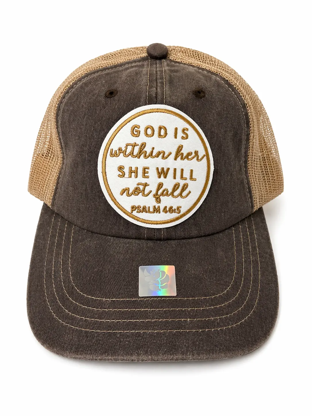 God is within her she will not fall trucker hat