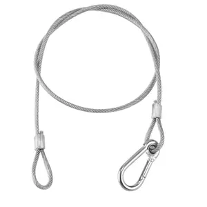 Stage Light Safety Cables 1/8", 304 Stainless Steel Security Cable Ropes Falling Prevention for DJ Light Luggage Lock, with Carabiner Lock