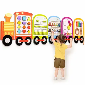 Joyreal Wooden Train Shape Activity Wall Panels for Kids, Montessori  Sensorial Toys, Decor for Daycare Activity Center & Playroom， #SummerVibes