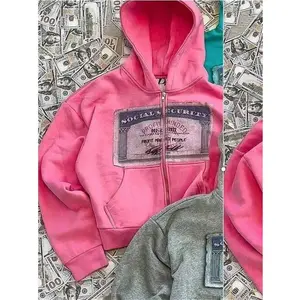 Men's Sweatshirt Embroidered Eyes Street Casual Handsome Hoodie Sweatshirt Versatile Spot Plain Hem