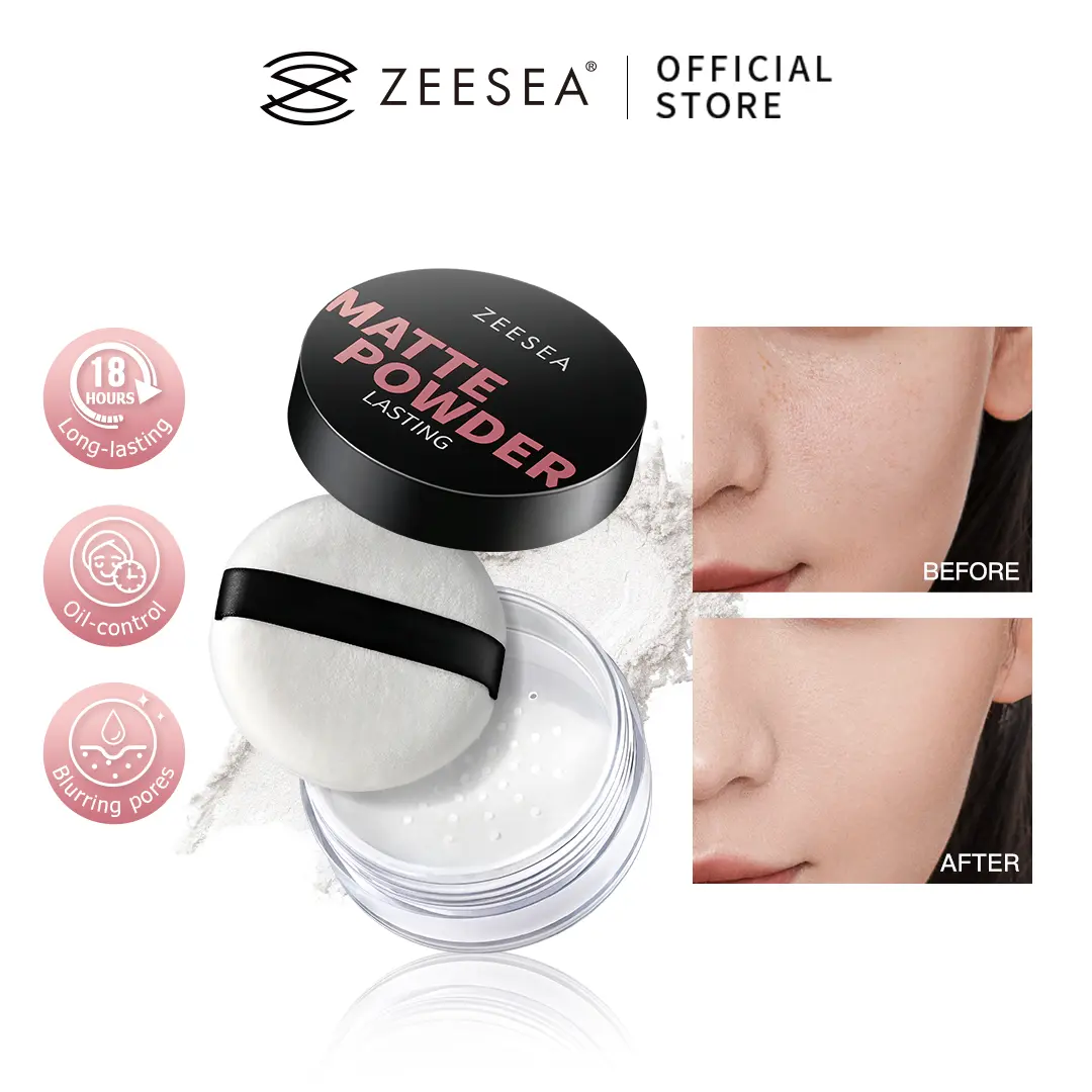 ZEESEA Loose Powder 22g Lasting 18H Long-Lasting Oil-Control Waterproof Matte Shades Minimize Pores Gentle Lightweight Breathable