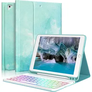 Keyboard Case For iPad 9th,8th,7th Generation 10.2 inch, Detachable 7 Colors Backlit For iPad 9th Generation Case With Keyboard, Keyboard Case For iPad Pro 10.5/Air 3rd Gen, with Pencil Holder