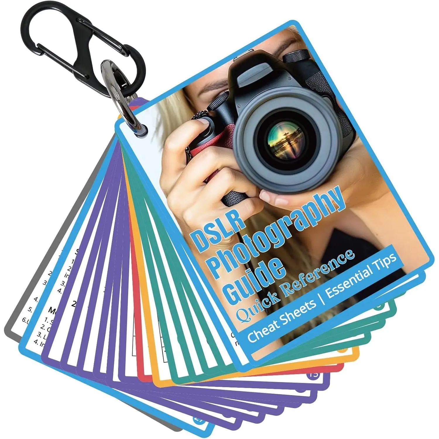 Photography Cheat Sheet for DSLR Camera Accessories for   ,Quick Reference Cards Photographers Book for Beginners,Settings,Exposure, Modes,Composition,Lighting, etc.4x3 Inch