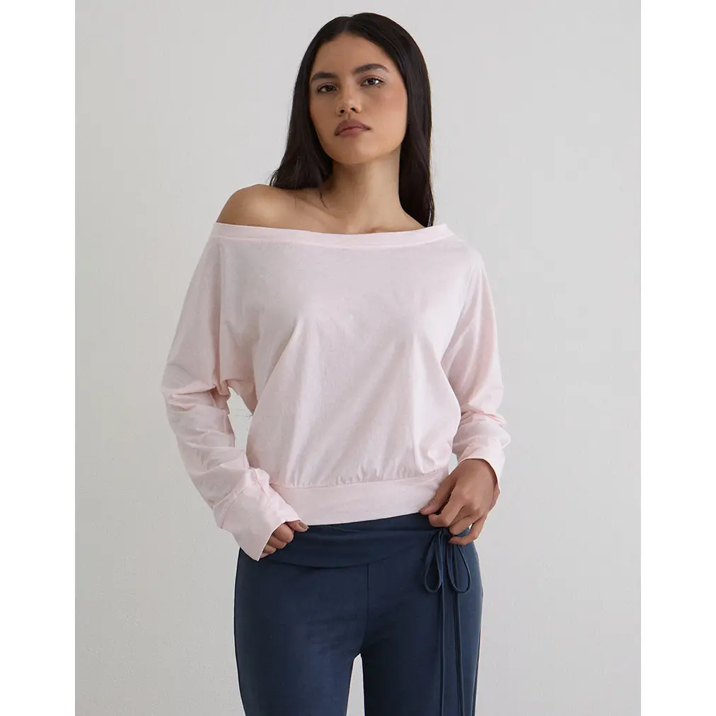 Daral Long Sleeve Top in Jersey Light Pink