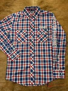 MEN'S WRANGLER PLAID BLUE/RED CLASSIC FIT- 112367731