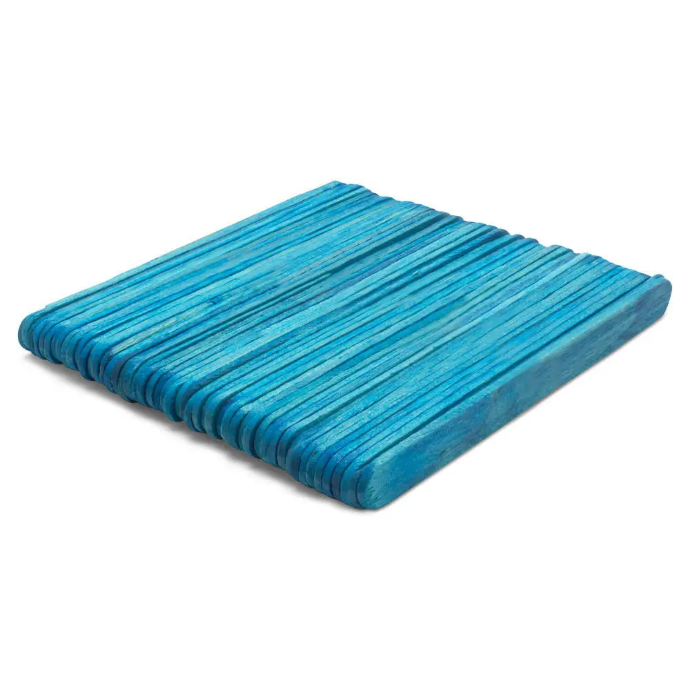 4-1/2" Blue Wooden Popsicle Sticks, Pack Of 100