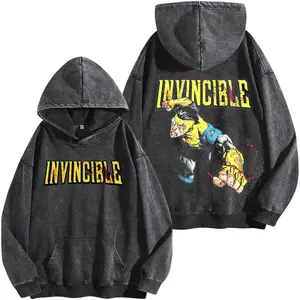 Emperor Mark Grayson Washed Hoodie, Invincible Comic Graphic Tee, Acid Wash Superhero Streetwear Shirt, Oversized Fan Apparel