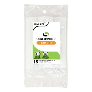 Foam Stik 4" Mini Size Hot Glue Sticks - 15 Pack