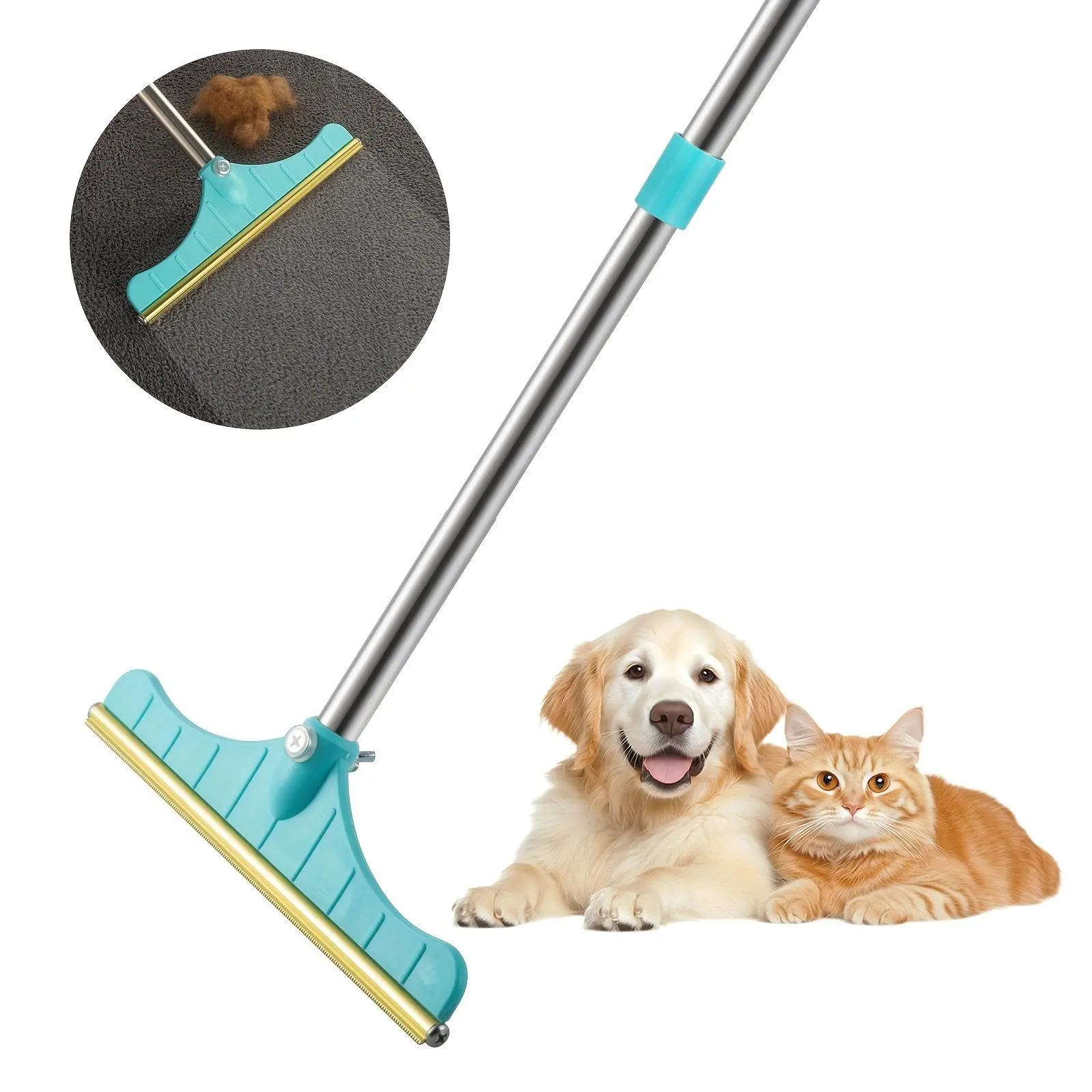 Dual Options, Blue Carpet Brush for Pet Hair, Grey Carpet Scraper with Mini Scraper (Suitable for Clothing, Mats, Couches) Effective Pet Hair Eliminator for Carpets, Easy to Clean And Long-Lasting. Ideal for Pet Parents
