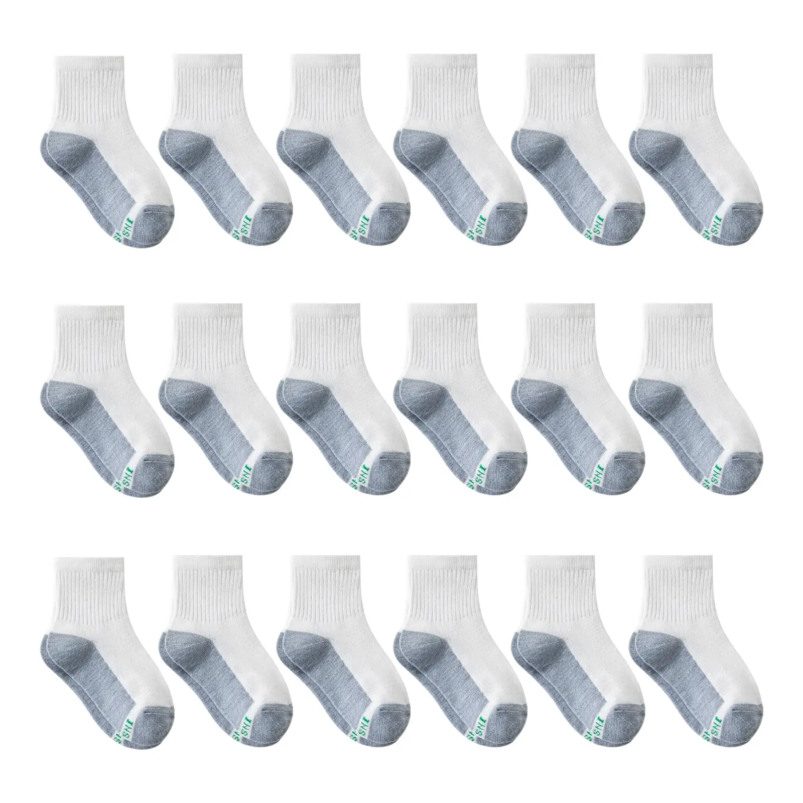 18 Pairs Kids Boys Girs Socks Athletic Basketball Youth Sport Crew Cotton Breathable Soft Socks School Uniform Casual Basic Socks