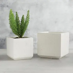 White Square Pot