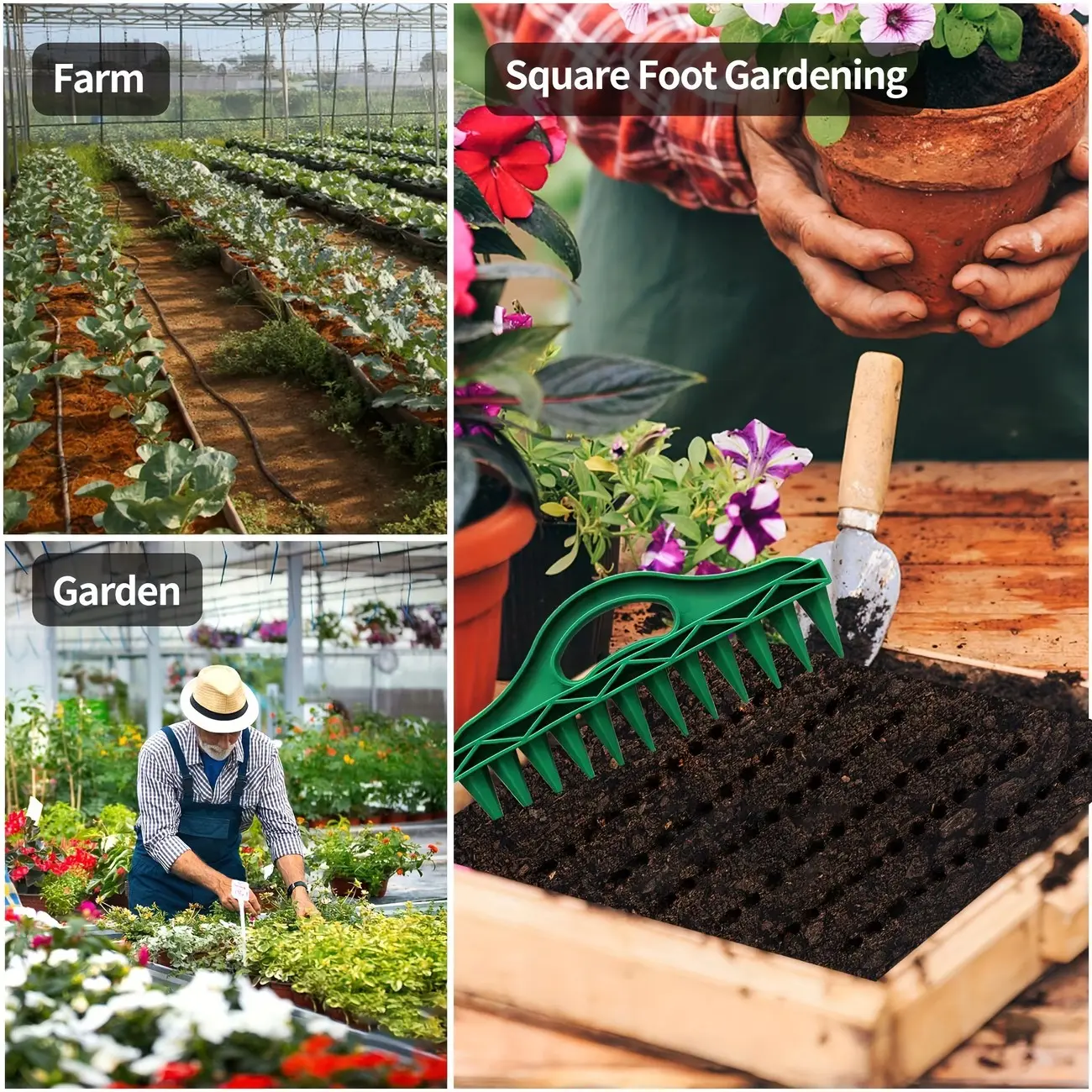 Seeding Tool, Soil Drilling Tool, Gardening Seeding Spacing Tool, Suitable for Farming, Home Garden Planting, Agricultural Hoe, Garden Supplies