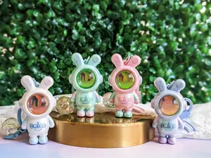 Astronaut Flash Light Keychain, Iridescent Key Chain, Space Shaker Accessory, Glitter Toy Bag Charm, Lumen Travel Jetpack, Sparkle Smile cute keychain