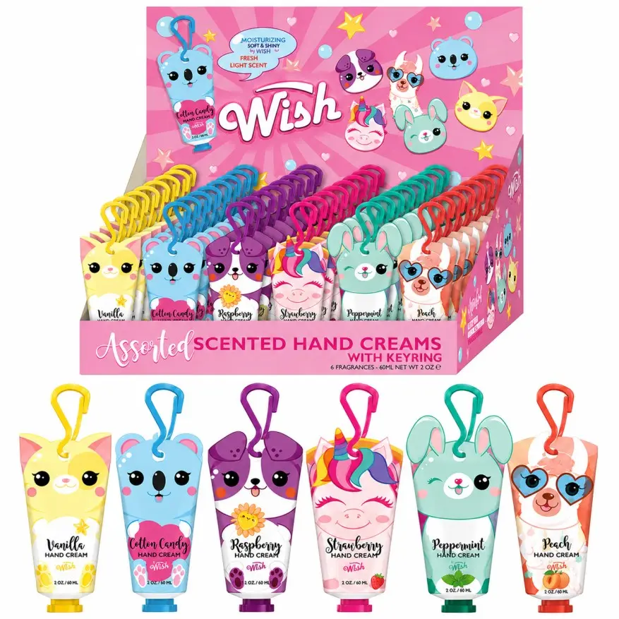 Wish Scented Hand Cream 2oz/60ml with Keyring  Assorted Flavors