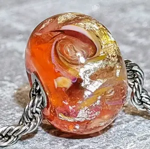 Glass lampwork bead -Tangerine Dream