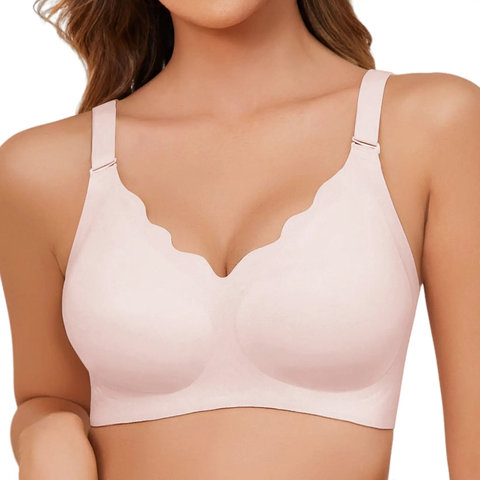 Women's Jelly Wireless Bra Seamless Full Coverage Supportive Push Up No Underwire Comfortable T-Shirt Everyday Bra #SummerWins#DealsForYouDays