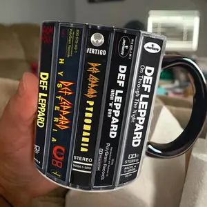 Def Leppard Albums Cassette Retro Collection Accent Mug