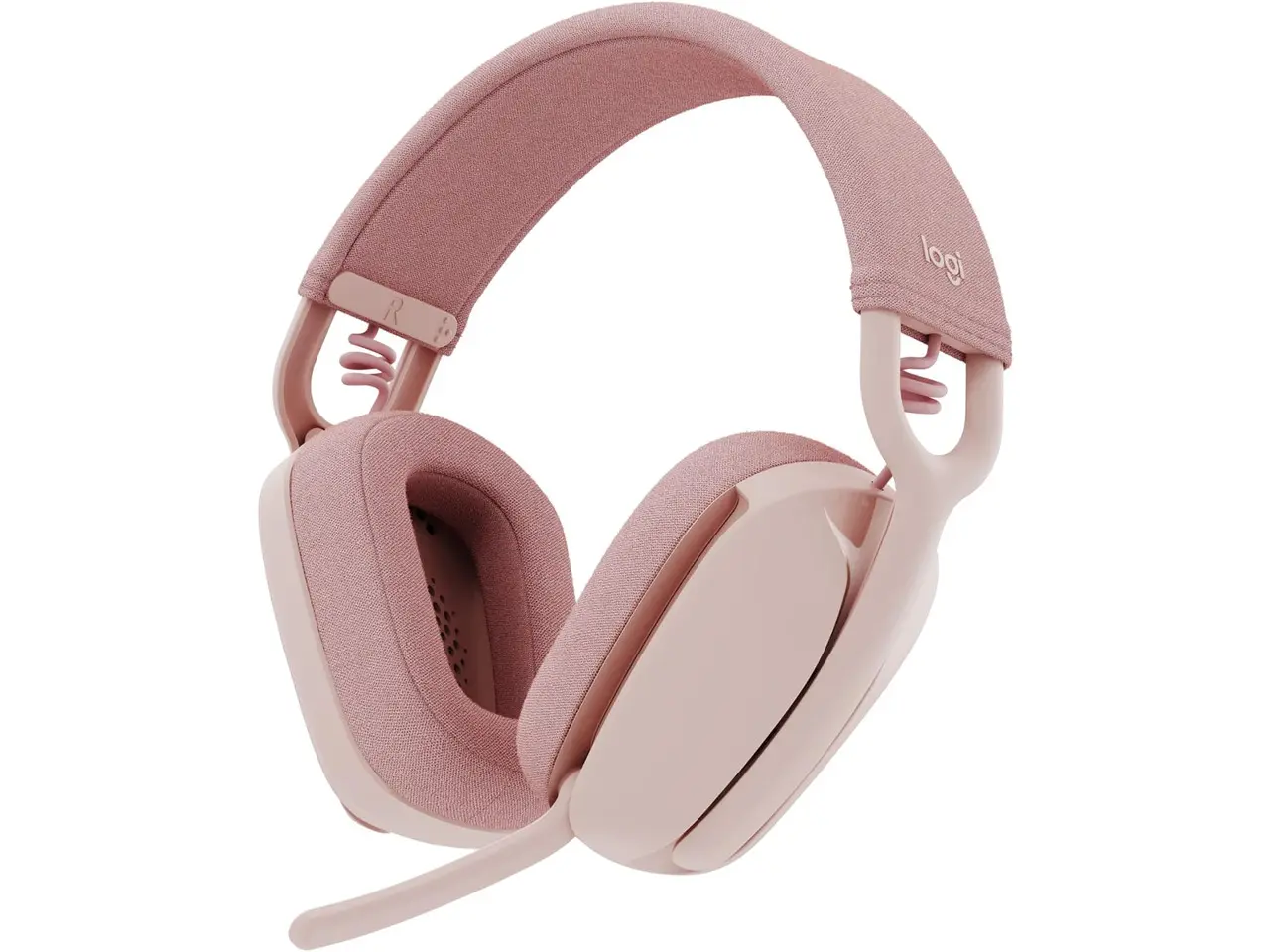 Logitech Zone Vibe 100 Lightweight Wireless Over Ear Headphones with Noise Canceling Microphone, Advanced Multipoint Bluetooth Headset, Works with Teams, Google Meet, Zoom, Mac/PC - Rose