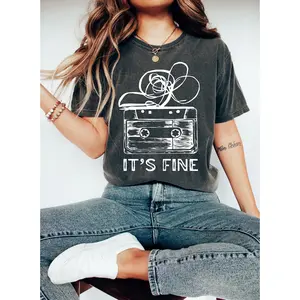 [Sale up to 50%] [Free Ship] Retro Cassette Tape T‑Shirt, 100% Cotton It’s Fine Graphic Tee, 90s Music Shirt, Funny Tape Humor Top, Comfy Outfit