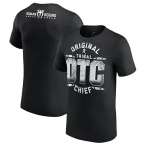 Men's Black Roman Reigns OTC 10-Star T-Shirt, Trendy Regular Workout T-Shirts Casual, Vintage, Unisex Graphic Tops for men Menswear Tshirt