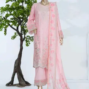 Binsaeed Luxury Lawn Jacquard Embroidery evening wear Pakisani Suit