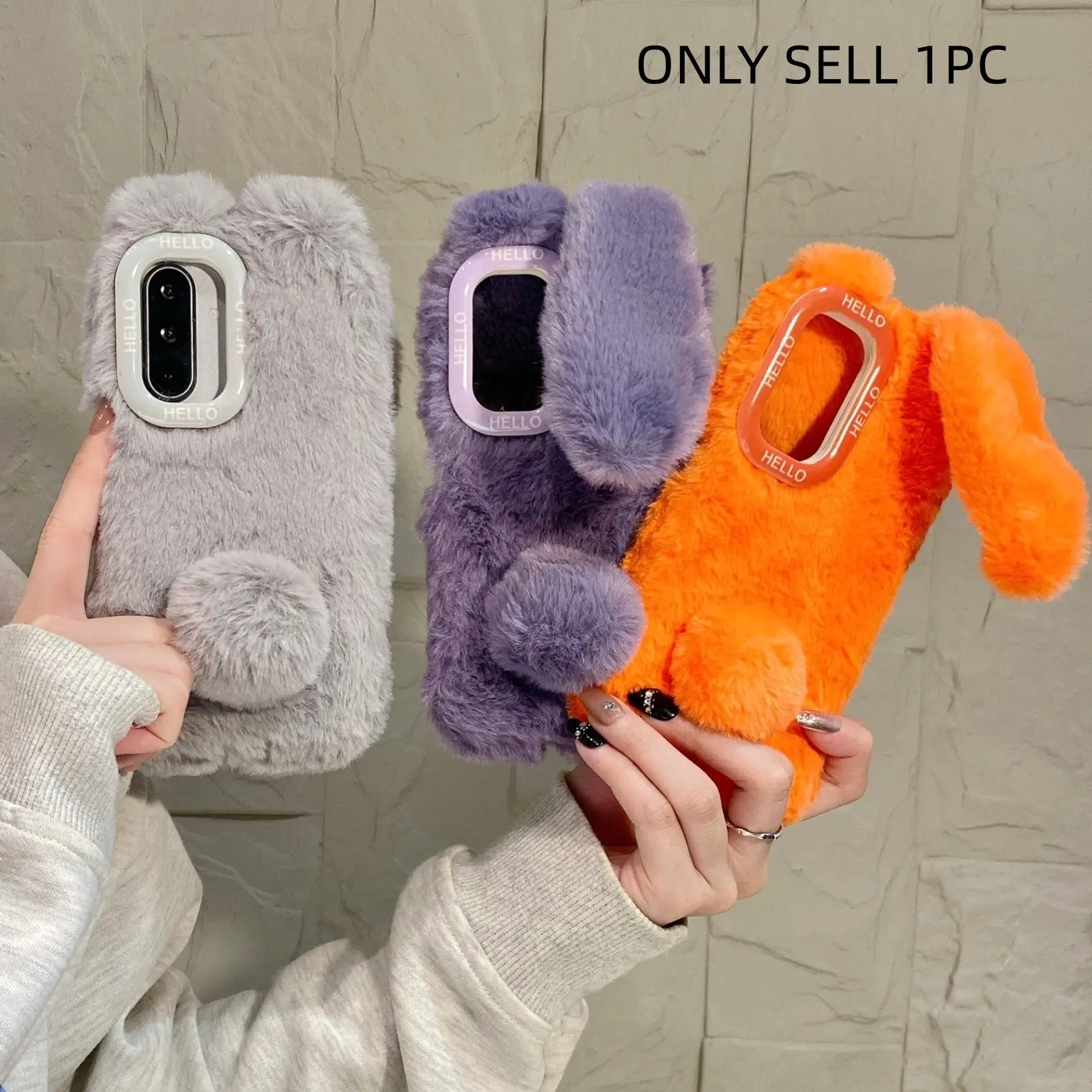 Cute Plush Rabbit Phone Case for Samsung Galaxy S23/s24/s25/26 Plus Ultra A14/a15/a16/a17, Durable Shockproof Protective Cover