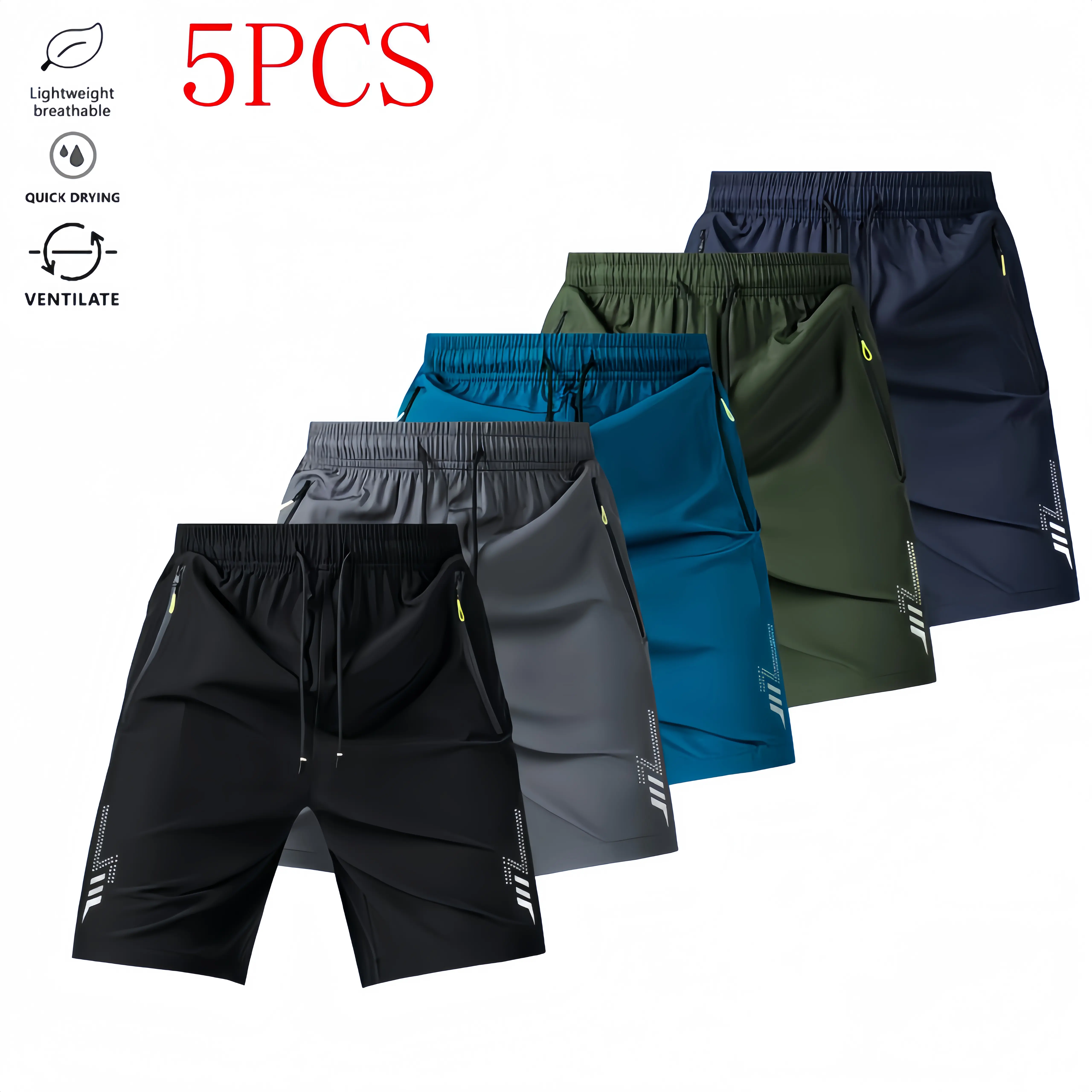 5-Piece Men's Fashion Versatile Shorts, Outdoor Sports Fitness Shorts Breathable Drawstring Shorts Lightweight men’s shorts shorts for summer short shorts shorts para hombre streetwear