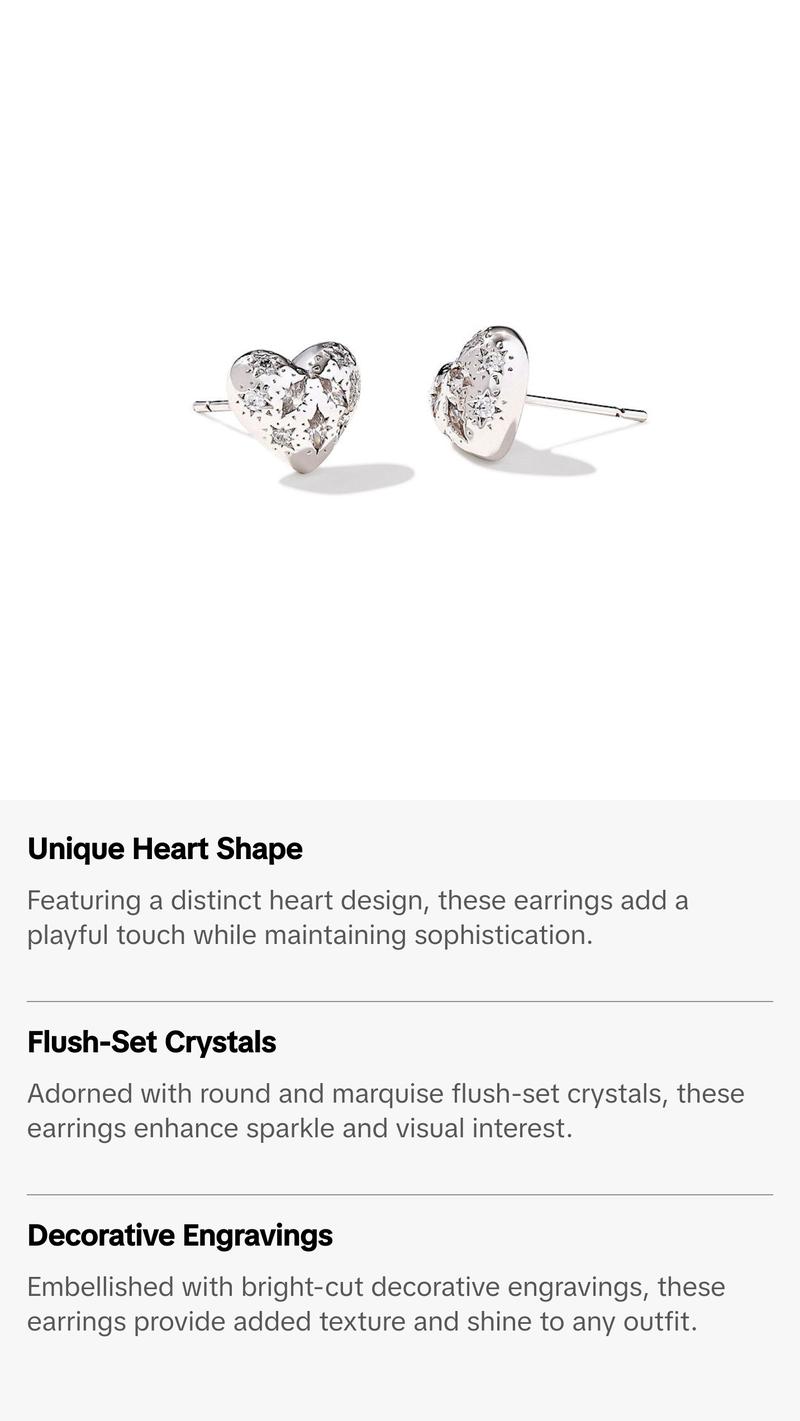 KENDRA SCOTT HOLLAND HEART STUD EARRINGS