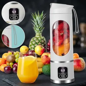 Portable Blender USB Rechargeable Smoothie Maker – Compact Mini Juicer Blender Leak Proof Easy to Clean for Travel Gym Home Dorm Smart LED Multimode