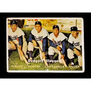 1957 Topps #400 Dodgers Furillo /Hodges /Campanella /Snider PYP1243