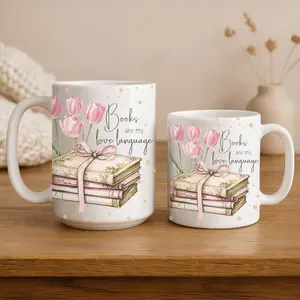 Books Are My Love Language Mug 11oz 15oz Aesthetic Bookish Coffee Cup