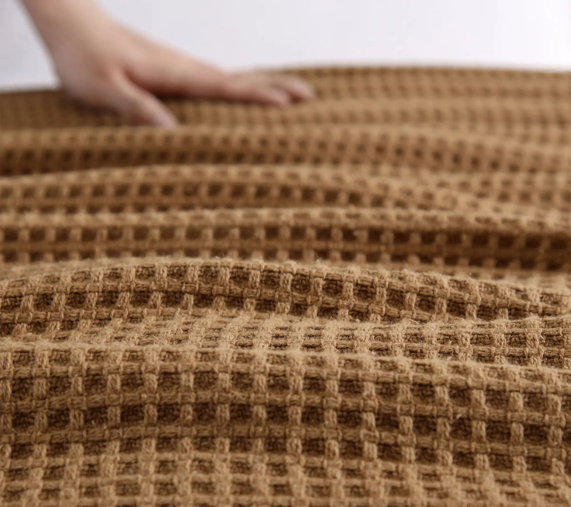 Eddie Bauer Solid Waffle Brown Cotton King Blanket