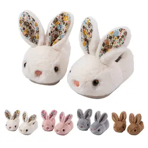 rosyclo Toddler & Kids Bunny Plush Slippers Adorable Fuzzy Design with Warm Lining Non-Slip Rubber Sole Cozy Indoor Winter Rabbit House Shoes for Girls & Boys Children