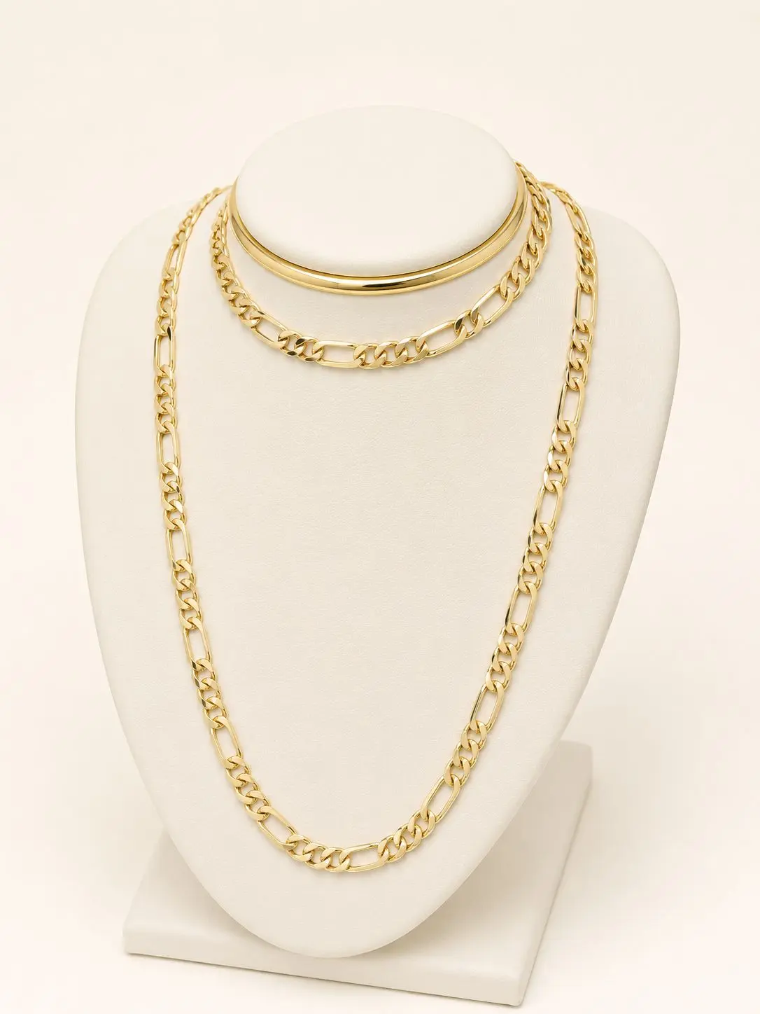 Luxury Gold Plated Cuban Link Necklace Set for Women – Elegant Layered Chain Jewelry