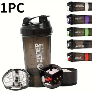 Portable Protein Shaker Sports Drinking Bottle 500ML with Spring Mixer, Sealed PC Material, Ideal for Gym Training Camping, Perfect Gift for Fitness Lovers